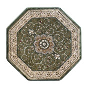 Portman Collection Persian Style 7' x 7' Round Green Area Rug - Olefin Rug with Jute Backing - Entryway, Bedroom, Living Room, NR-RGB404-77-GN-GG