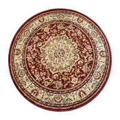 Mersin Collection Persian Style 4x4 Burgundy Octagon Area Rug-Olefin Rug - Jute Backing-Hallway, Entryway, Bedroom, Living Room, NR-RGTRZ861-44-BU-GG
