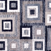 Gideon Collection Geometric 2' x 7' Blue, Grey, and White Olefin Area Rug with Cotton Backing, Living Room, Bedroom, OK-HCF-7146ATUR-27-BL-GG