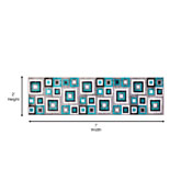 Gideon Collection Geometric 2' x 7' Turquoise, Grey, and White Olefin Area Rug with Cotton Backing, Living Room, Bedroom, OK-HCF-7146ATUR-27-TUR-GG