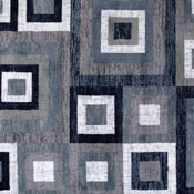 Gideon Collection Geometric 5' x 7' Blue, Grey, and White Olefin Area Rug with Cotton Backing, Living Room, Bedroom, OK-HCF-7146ATUR-57-BL-GG