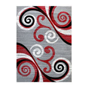 Valli Collection 8' x 10' Red Abstract Area Rug - Olefin Rug with Jute Backing - Hallway, Entryway, Bedroom, Living Room, OKR-RG1100-810-RD-GG