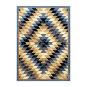 Teagan Collection Southwestern 4' x 5' Blue Area Rug - Olefin Rug with Jute Backing - Entryway, Living Room, Bedroom, OKR-RG1106-45-BL-GG