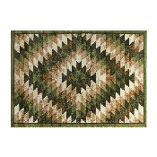 Teagan Collection Southwestern 4' x 5' Green Area Rug - Olefin Rug with Jute Backing - Entryway, Living Room, Bedroom