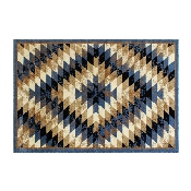 Teagan Collection Southwestern 5' x 7' Blue Area Rug - Olefin Rug with Jute Backing - Entryway, Living Room, Bedroom