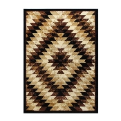 Teagan Collection Southwestern 6' x 9' Brown Area Rug - Olefin Rug with Jute Backing - Entryway, Living Room, Bedroom