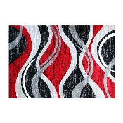 Wisp Collection 5' x 7' Red Rippled Olefin Area Rug with Jute Backing for Entryway, Living Room, Bedroom, OKR-RG1109-57-RD-GG