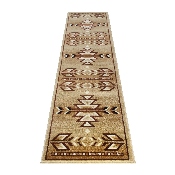 Lodi Collection Southwestern 2' x 7' Brown Area Rug - Olefin Rug with Jute Backing for Hallway, Entryway, Bedroom, Living Room