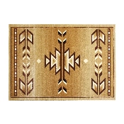 Lodi Collection Southwestern 4' x 5' Brown Area Rug - Olefin Rug with Jute Backing for Hallway, Entryway, Bedroom, Living Room