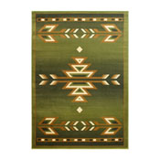 Lodi Collection Southwestern 6' x 9' Green Area Rug - Olefin Rug with Jute Backing for Hallway, Entryway, Bedroom, Living Room, OKR-RG1113-69-GN-GG