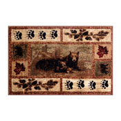 Vassa Collection 6' x 9' Mother Bear & Cubs Nature Themed Olefin Area Rug with Jute Backing for Entryway, Living Room, Bedroom, OKR-RG1114-69-BN-GG