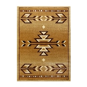 Lodi Collection Southwestern 8' x 10' Brown Area Rug - Olefin Rug with Jute Backing for Hallway, Entryway, Bedroom, Living Room