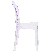 Ghost Chair with Oval Back in Transparent Crystal, OW-GHOSTBACK-18-GG