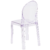Ghost Chair with Oval Back in Transparent Crystal, OW-GHOSTBACK-18-GG