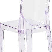Ghost Chair with Oval Back in Transparent Crystal, OW-GHOSTBACK-18-GG