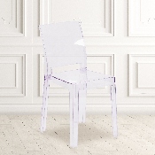 Ghost Chair with Square Back in Transparent Crystal, OW-SQUAREBACK-18-GG