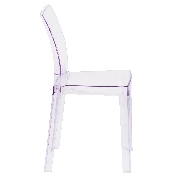 Ghost Chair with Square Back in Transparent Crystal, OW-SQUAREBACK-18-GG