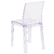 Ghost Chair with Square Back in Transparent Crystal, OW-SQUAREBACK-18-GG