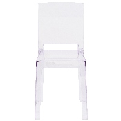 Ghost Chair with Square Back in Transparent Crystal, OW-SQUAREBACK-18-GG