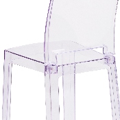 Ghost Chair with Square Back in Transparent Crystal, OW-SQUAREBACK-18-GG