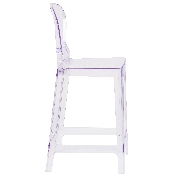 Ghost Counter Stool with Tear Back in Transparent Crystal, OW-TEARBACK-24-GG