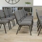 Advantage Charcoal Gray Church Chair 18.5 in. Wide, PCHT185-111