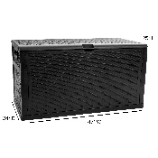 120 Gallon Plastic Deck Box - Outdoor Waterproof Storage Box for Patio Cushions, Garden Tools and Pool Toys, Black, QT-KTL-4023BK-GG