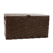 120 Gallon Plastic Deck Box - Outdoor Waterproof Storage Box for Patio Cushions, Garden Tools and Pool Toys, Brown, QT-KTL-4023BRN-GG