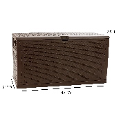 120 Gallon Plastic Deck Box - Outdoor Waterproof Storage Box for Patio Cushions, Garden Tools and Pool Toys, Brown, QT-KTL-4023BRN-GG