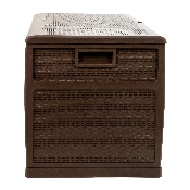120 Gallon Plastic Deck Box - Outdoor Waterproof Storage Box for Patio Cushions, Garden Tools and Pool Toys, Brown, QT-KTL-4023BRN-GG