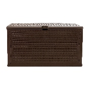 120 Gallon Plastic Deck Box - Outdoor Waterproof Storage Box for Patio Cushions, Garden Tools and Pool Toys, Brown, QT-KTL-4023BRN-GG
