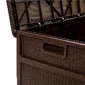 120 Gallon Plastic Deck Box - Outdoor Waterproof Storage Box for Patio Cushions, Garden Tools and Pool Toys, Brown, QT-KTL-4023BRN-GG