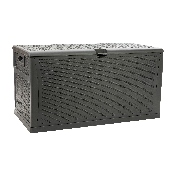 120 Gallon Plastic Deck Box - Outdoor Waterproof Storage Box for Patio Cushions, Garden Tools and Pool Toys, Gray, QT-KTL-4023GY-GG