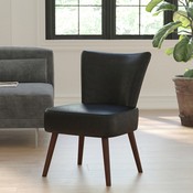 HERCULES Holloway Series Black LeatherSoft Retro Chair, QY-A02-BK-GG
