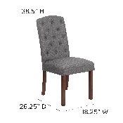 HERCULES Grove Park Series Gray Fabric Tufted Parsons Chair, QY-A18-9325-GY-GG