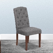 HERCULES Grove Park Series Gray Fabric Tufted Parsons Chair, QY-A18-9325-GY-GG