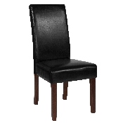 Greenwich Series Black LeatherSoft Parsons Chair, QY-A37-9061-BKL-GG