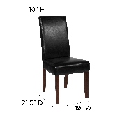 Greenwich Series Black LeatherSoft Parsons Chair, QY-A37-9061-BKL-GG