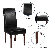Greenwich Series Black LeatherSoft Parsons Chair, QY-A37-9061-BKL-GG
