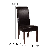 Greenwich Series Brown LeatherSoft Parsons Chair, QY-A37-9061-BRNL-GG