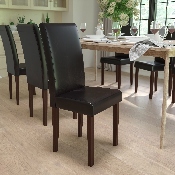 Greenwich Series Brown LeatherSoft Parsons Chair, QY-A37-9061-BRNL-GG
