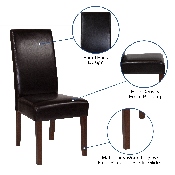Greenwich Series Brown LeatherSoft Parsons Chair, QY-A37-9061-BRNL-GG