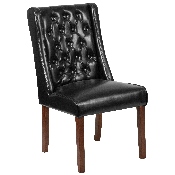 HERCULES Preston Series Black LeatherSoft Tufted Parsons Chair, QY-A91-BK-GG
