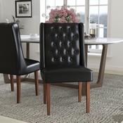 HERCULES Preston Series Black LeatherSoft Tufted Parsons Chair, QY-A91-BK-GG