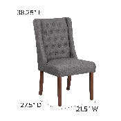HERCULES Preston Series Gray Fabric Tufted Parsons Chair, QY-A91-GY-GG