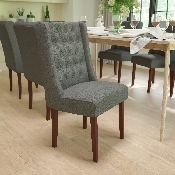 HERCULES Preston Series Gray Fabric Tufted Parsons Chair, QY-A91-GY-GG