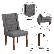HERCULES Preston Series Gray Fabric Tufted Parsons Chair, QY-A91-GY-GG