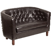 HERCULES Colindale Series Brown LeatherSoft Tufted Loveseat, QY-B16-2-HY-9030-8-BN-GG