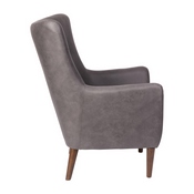 Connor Traditional Wingback Accent Chair, Commercial Grade Faux Leather Upholstery and Wooden Frame and Legs, Dark Gray, QY-B235-DGY-GG