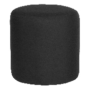Barrington Upholstered Round Ottoman Pouf in Black Fabric, QY-S10-5001-1-BK-GG
